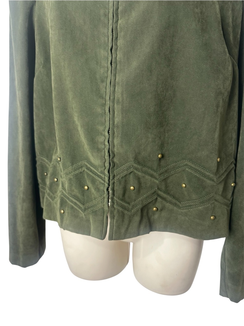Women's Olive Green Lightweight Jacket - Picture 2 of 5